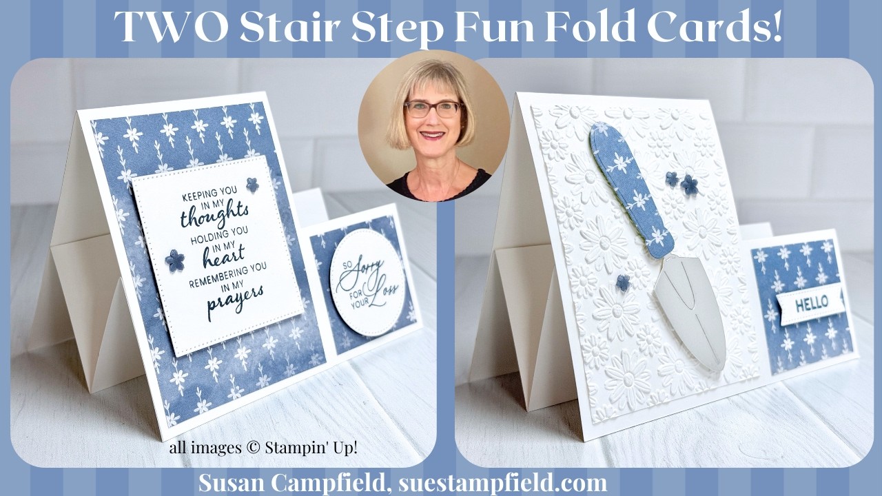 It's a Two-fer! Painted Illusions Stair Step FunFold Cards!