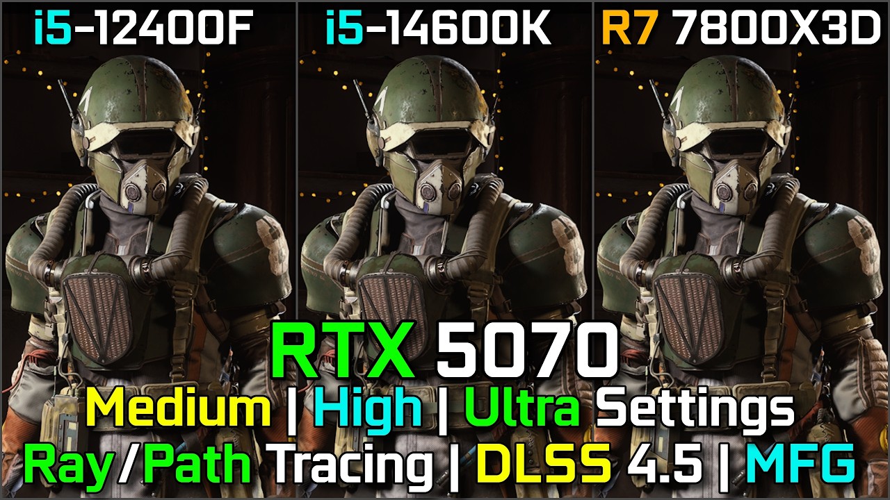 i5-12400F vs i5-14600K vs R7 7800X3D 🔥 RTX 5070 Gaming Test | RT