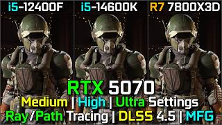 i5-12400F vs i5-14600K vs R7 7800X3D 🔥 RTX 5070 Gaming Test | RT/PT + DLSS 4.5 &amp; MFG | 1080p &amp; 1440p