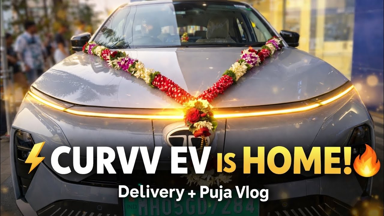 New Car Puja Vlog 🙏 Tata Curvv EV Delivery❤️🚗✨#tatacurvvev#tatamotors#PureGrey#newcardelivery