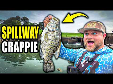 BANK CRAPPIE FISHING THE WRIGHT PATMAN DAM SPILLWAY!! DOUBLE JIG RIG!!