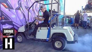 First Burnouts in the Sketch-tastic Snowmobile-Powered Golf Cart