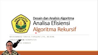 Desain Analisis Algoritma PR 09 Analisa Efisiensi Algoritma Rekursif