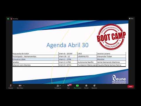 Bootcamp Emprendimiento REUNE Valle - Sesión 1