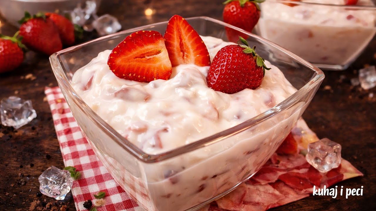 Voćni jogurt sa jagodama 🍓 recept za domaći voćni jogurt