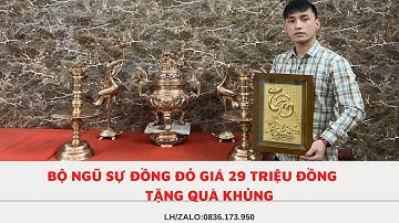Báo giá bộ đỉnh đồng đỏ ngũ sự chất lượng nhất | bộ đỉnh đồng đỏ cao 60cm | Hải Đồ Đồng
