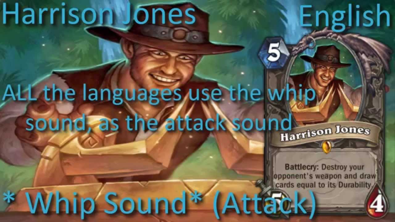Harrison Jones card sounds in 12 languages -Hearthstone✔