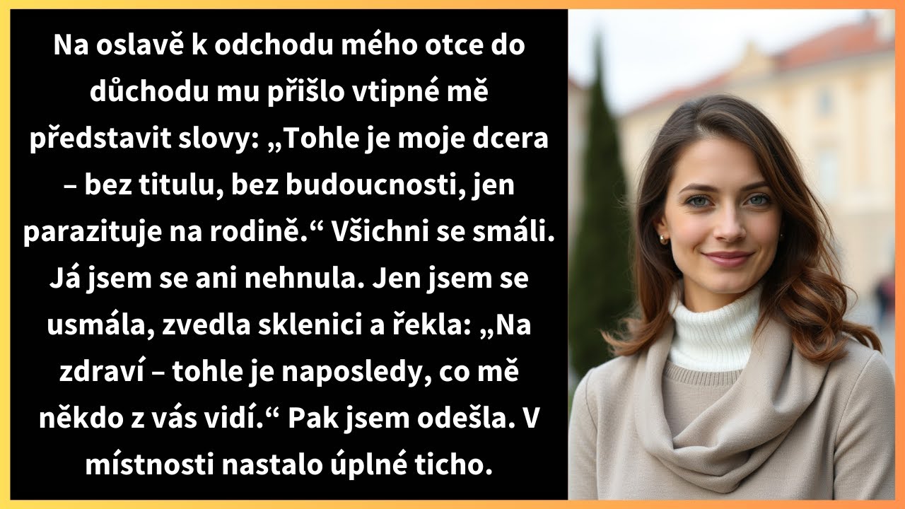 Taneční sál utichl. Dvě stě lidí čekalo, co udělám, když mě můj otec před všemi označil za bezcennou holku bez budoucnosti. Stála jsem tam ve svých černých šatech za dva tisíce dolarů, s kabelkou,...