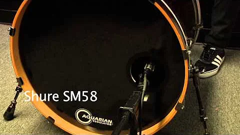 Kick Drum Mic Comparison (Shure Beta52, SM57, SM58, Beta 58) on 20"x22" Kick Drum