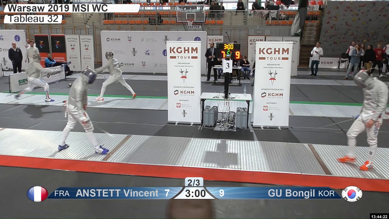 2019 163 T16 01 M S Individual Warsaw POL WC RED GU KOR vs ANSTETT FRA