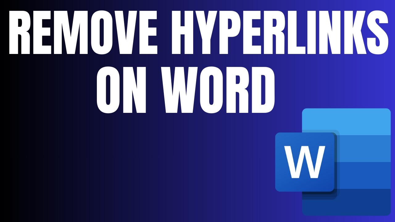 How to Remove Hyperlinks in Microsoft Word - YouTube