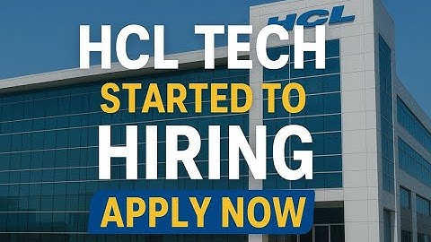 🚀 HCL Tech Started Hiring 2025 | Freshers & Experienced Apply Now | HCL Careers | HCL Drive #hcljobs