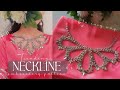 Trending neckline beads embroidery design beads work