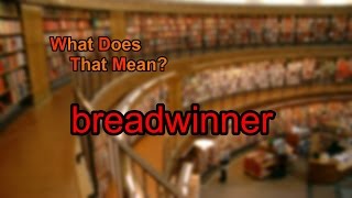 What does breadwinner mean?