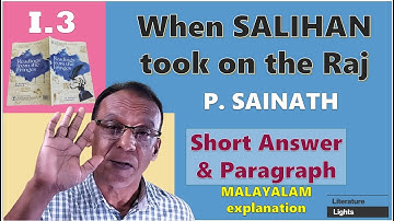 WHEN SALIHAN TOOK ON THE RAJ - P. Sainath - SHORT ANSWER & PARAGRAPH - with MALAYALAM - MURUKAN BABU