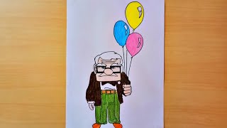 How To Draw Carl Fredricksen From Up Color Drawing