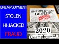 Unemployment Benefits Hacked. Fraud is part of cyber security. Unemployment Benefits Stolen.