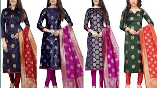 New designs banarasi silk churidar suit  party wear churidar suit screenshot 5