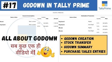 #17 Tally Prime: How to use Godown in Tally Prime! Godown Management Fully explained