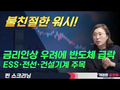 ‘불친절한 워시’ 매파 발언에 반도체 급락…9월 주목할 섹터는?(F. ESS·전선·건설기계 및 낙폭과대주 관심) #박진희 #찐스크리닝 #개장은증권통