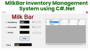 MilkBar Inventory Management System using C#.net