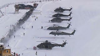President Trump touches down in Davos