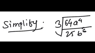 Radicals: Simplify [3]√(64a^4 / 25b^6)