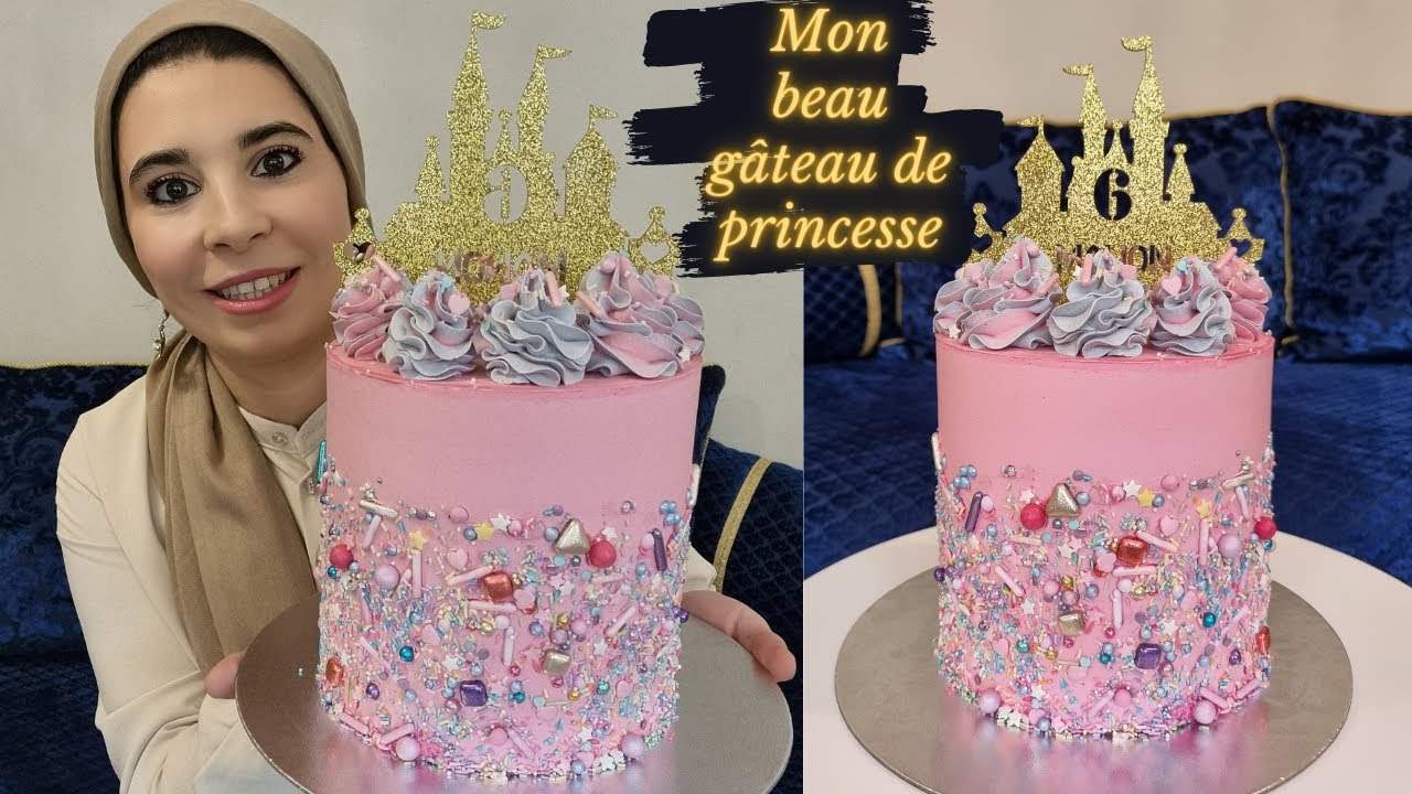 Un magnifique gâteau de princesse très chic, goût fraise