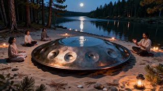 Healing Sounds of Moonlit Waves (879 Hz) — Handpan Melody Meditation by the Lake