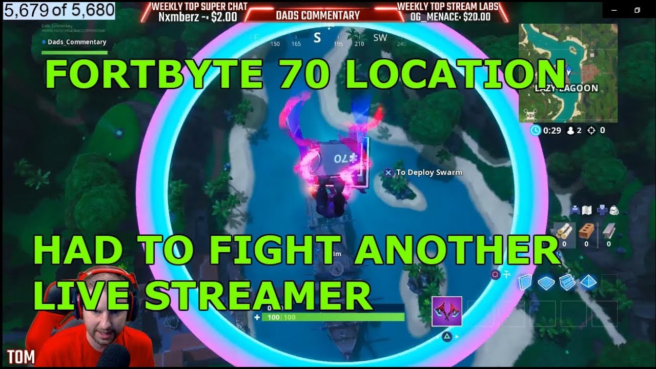 FORTNITE FORTBYTE 70 LOCATION ACCESSOBLE BY SKYDIVING THROUGH THE RINGS ABOVE LAZY LAGOON