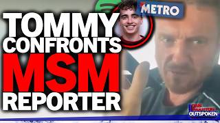Tommy Robinson confronts MSM reporter for trying to CANCEL his Spotify podcast: “Bulls*** story!”