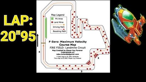 F-ZERO Maximum Velocity: Landmine Circuit (Lap) with Jet Vermillion: 20"95