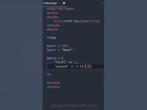 PHP in 60 Seconds: The Basics #php #project #technology - YouTube