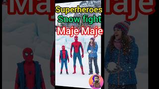 Superheroes Snow Festival ❄️🔥 | Marvel vs DC Winter Showdown #Shorts #trending #ai #aishort #viral