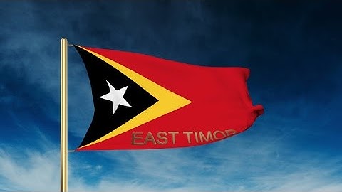 East Timor Flag Slider Style With Title. Waving In The Wind With Cloud Backgroun Stock Animation