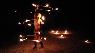 Hulahoop Dance Feuer / Fire Show, www.feuerhoop.ch. Claudia`s Feuershow