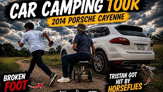 Car Camping Set-Up Tour (2014 Porsche Cayenne) | Broken Foot &amp; Horseflies