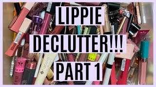 MAKEUP DECLUTTER! Lipsticks, Liquid Lipsticks, Lip Glosses, and Such | Part 1!