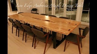 Building an Ambrosia Maple Dining Table Here is a snapshot of our process building this custom dining table for a client in the Hamptons in Long Island, NY. We collaborated