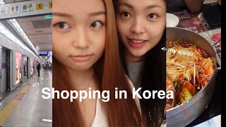 VLOG | a day in Seoul with my sister | grwm, shopping in the Hyundai mall, eating hotpot ₊˚⊹♡