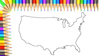 USA MAP COLOURING #USA #COLOURING #KIDS