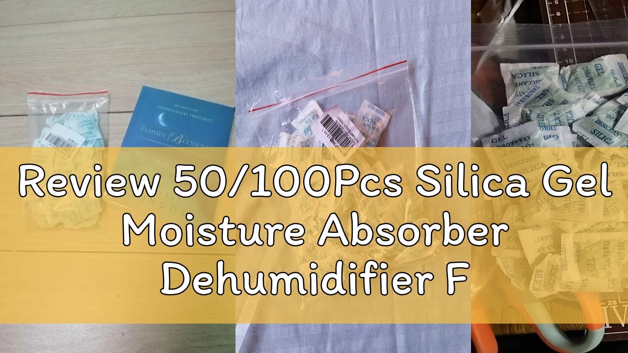 Review 50/100Pcs Silica Gel Moisture Absorber Dehumidifier For Room Kitchen Clothes Food Storage
