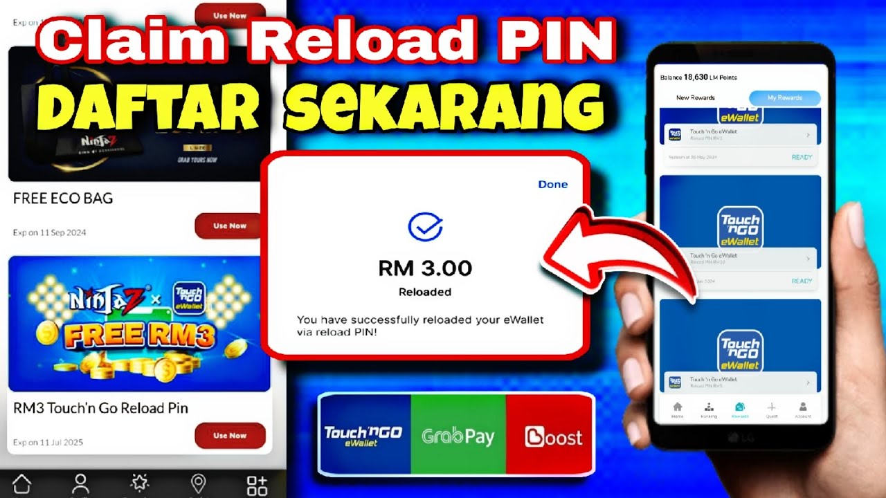 claim free reload PIN touch n go sekarang 2024 | tebus banyak kali ...