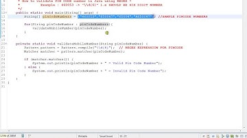 HOW TO VALIDATE PIN CODE  NUMBER IN JAVA USING REGEX