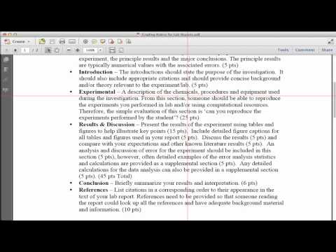 Rubric Pchem Lab Reports - CHM343