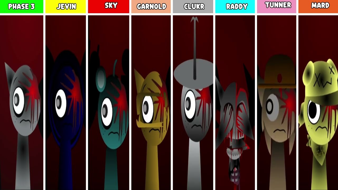 Phase 3 But Everyone Is JEVIN,SKY,GARNOLD,CLUKR,RADDY,TUNNER,MARD (Best Mod) In Incredibox Sprunki.