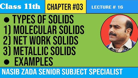 Types of solids/ Molecular solids/ Network solids/ Metallic solids @NASIBZADASSS/ PASHTO