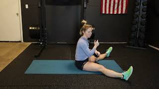 Segmental sit up with rotation and overhead press