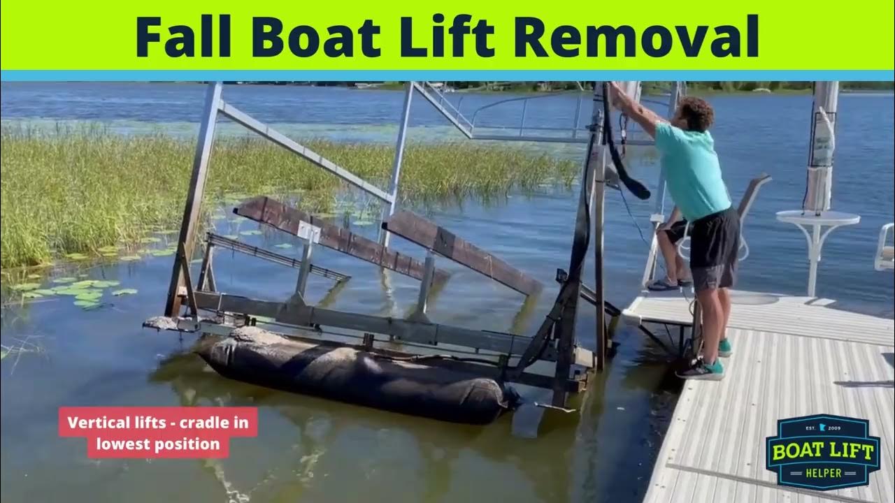 Fall Boat Lift Removal with the Boat Lift Helper Airbag System. YouTube