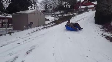 Sledding Big Man Style = Kiddy Pool